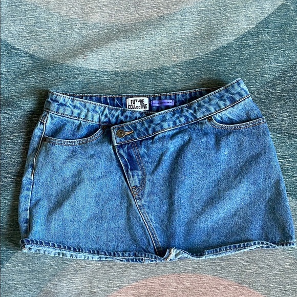 Future Collective Western Blue Denim Skirt - Picture 1 of 6